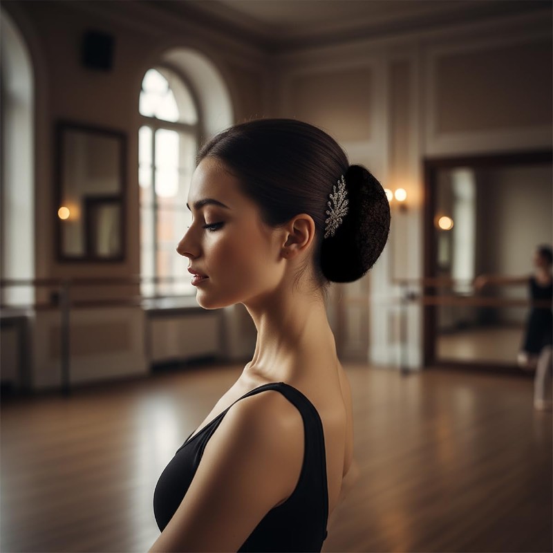 Lotsdonxia 20 Pcs Invisible Black Hair Nets for Buns, 50cm