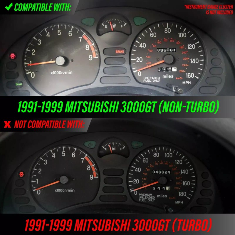 Unique Style Racing (USR) RED Glow Gauge Black Overlay For