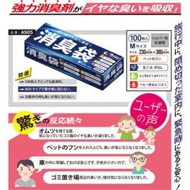 Household Japan AS05 Trash Bags, Trash Can Accessories, Gray, Translucent, 100 Pieces, 9.1 x 15.0 inches (23 x 38 cm), Trash Bags