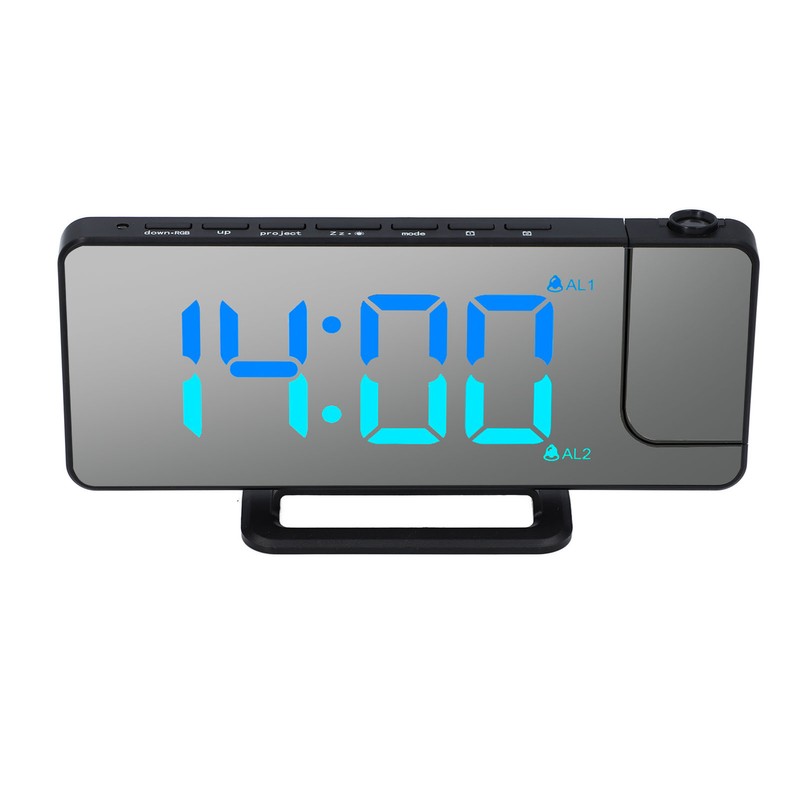 Projection Alarm Clock 7.4 Inch LED Mirror Digital Alarm Clock