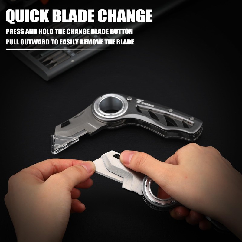 Tondiamo 2 Pcs Folding Pocket Utility Knife Heavy Duty Box