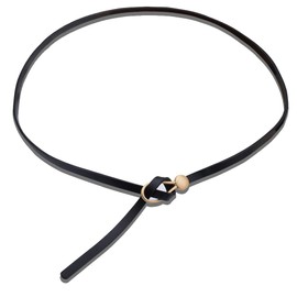 Knot Black Leather Belt for Women Adjustable Soft Belt Leather Waist Belt for Women Dress Pants Belts for Women Thin Skinny Belt High Waist Belt for Women Thin Black Belt Women