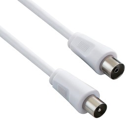 CABLEPELADO 1.5m Coaxial Cable for TV Compatible with Receiver, TV, Radio and Decoder, White, 75 Ohm