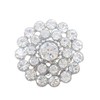 Riverbyland Metal Sewing Buttons with Rhinestone, Silver, 0.8", 10 PCS