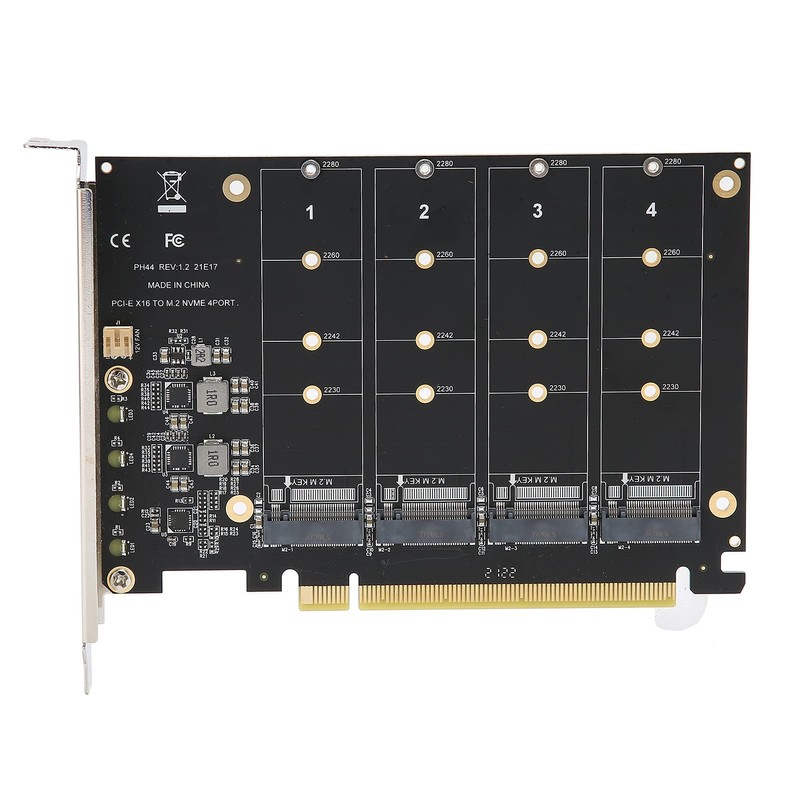 M.2 PCIE Adapter, Adapter Card 4 Ports M.2 NVMeSSD to