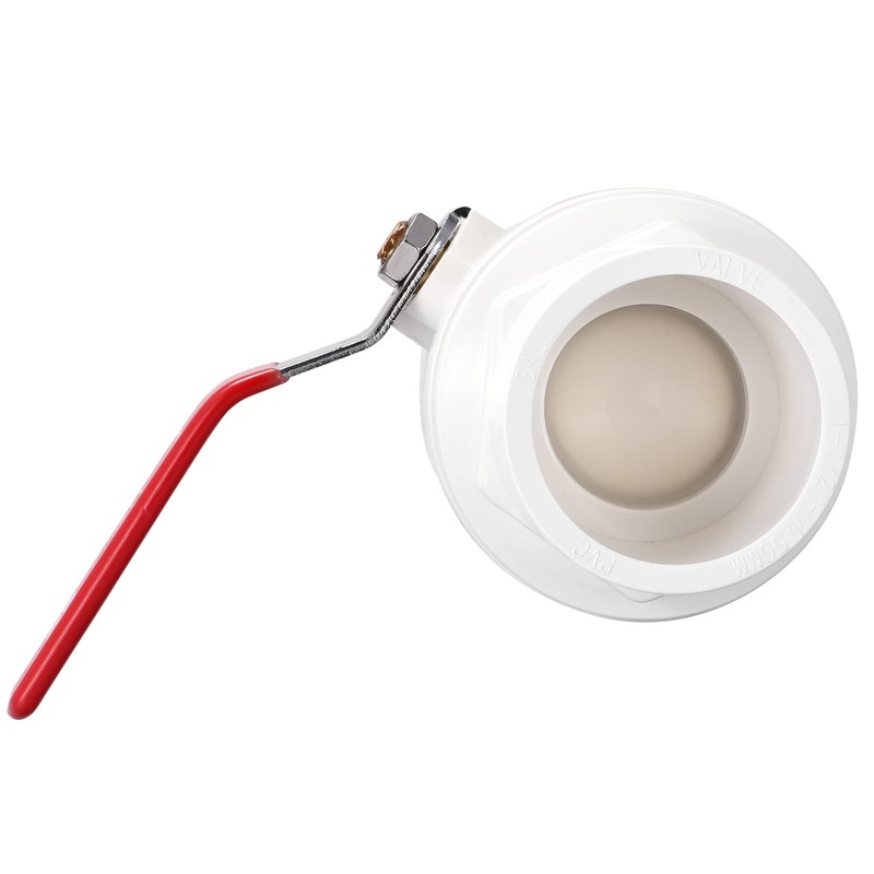 sourcing map Ball Valve, 50mm ID PVC Socket End Shut