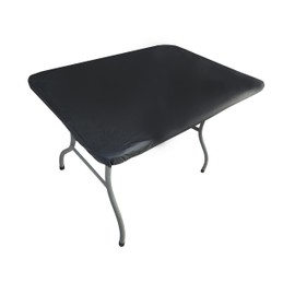 TopTableCloth Fitted Plastic Tablecloth Vinyl Black 34 x 34 in Christmas Square Card Table Cloth Elastic Corner for Folding Table Cover Picnic Birthday Camping Garden Banquet Outdoor Indoor