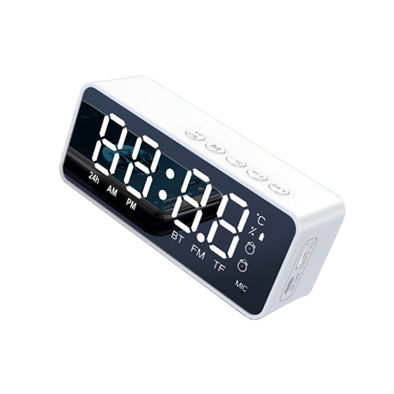 Digital Alarm Clock with BT Speaker, Mirror LED Display Clock