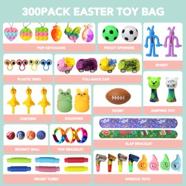 300 Pcs Prefilled Easter Eggs with Toys Inside,Easter Basket Stuffers,Non Candy Surprise Easter Egg Fillers,Bulk Easter Toys,Easter Egg Hunt,Easte Party Favors,Classroom Prizes,Easter Fillers for Kids