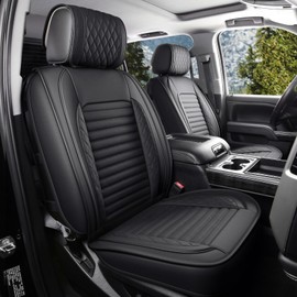 JOJOBAY Chevy Silverado Seat Covers,GMC Sierra Seat Covers,Custom Fit 2007-2024 1500 2500HD 3500HD Crew Double Extended Regular Cab,LT LZT RST Trail Boss(Full Set,Black)