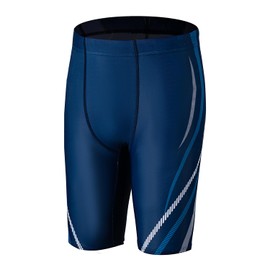 LEAO Youth Boys' Swim Jammers Solid Swimsuit Square Leg Swimming Shorts UPF 50+ Sun Pretection Quick Dry Red L