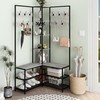 GiftGo Corner Hall Tree with Shoe Rack Storage Bench Display