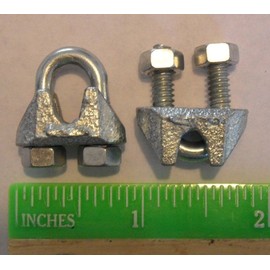 Cable Clamps U-Bolts 100 pcs 1/8" Clamps Steel Aircraft Cable Wire Clip U Bolt