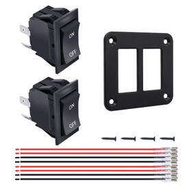 Weideer KCD2-7-201-2-XB - Interruptor de palanca basculante DPST de 2 bandas de 12 V y 4 pines