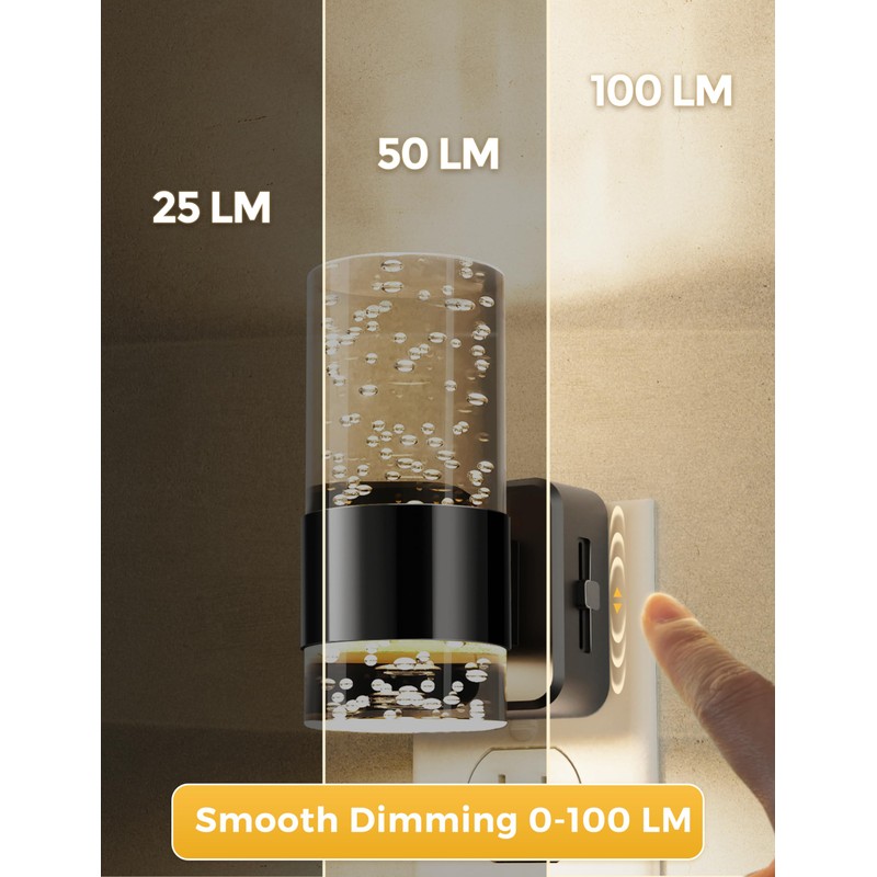 Night Lights Plug into Wall, Dimmable Night Light with Dusk