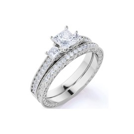 Seiyang Engagement Rings for Women,Moissanite Ring Bridal Sets Wedding Promise Rings 925 Sterling Silver 3cttw D Color VVS1 Princess Cut 8