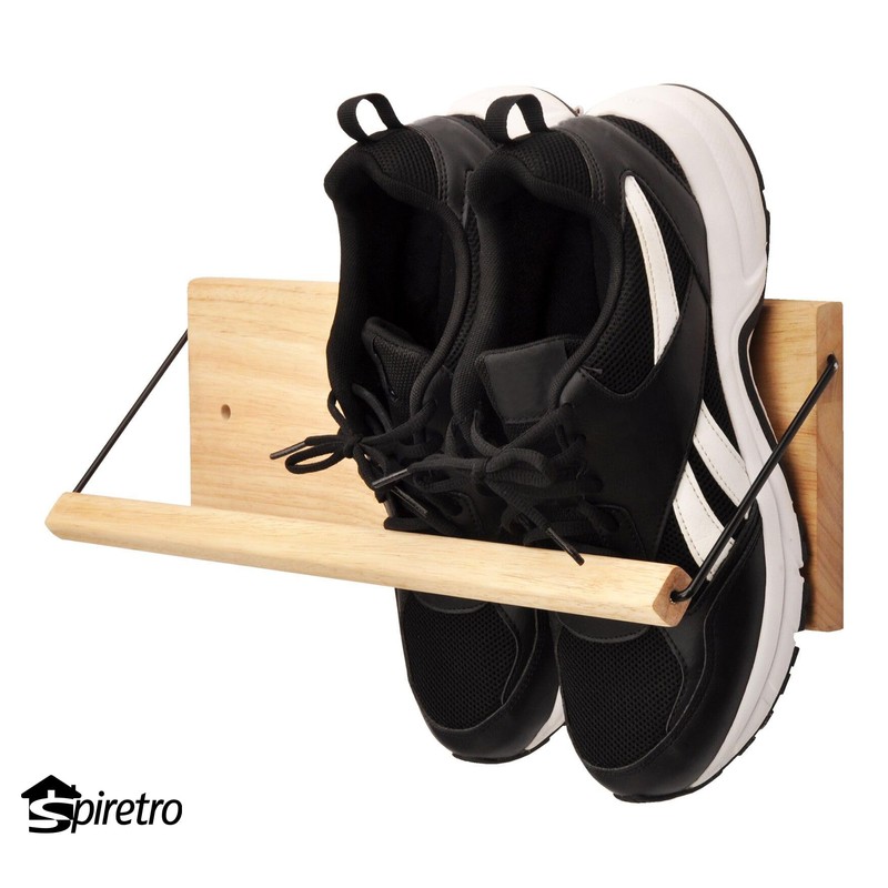 Spiretro Shoe Rack with Dowel, Wall Hanging Shoe Storage, Organize