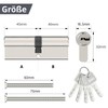 MANICAF Lock Cylinder 40/45 Cylinder Lock with 5 Keys, Profile