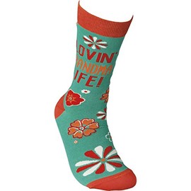 Primitives by Kathy - 39446 Primitives By Kathy Lovin' Grandma Life! Socks Teal and Red