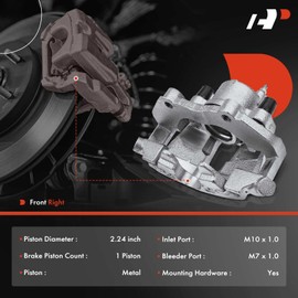A-Premium Disc Brake Caliper Assembly with Bracket Compatible with Select Ford Models - C-Max 2013-2017, Escape 2013-2019, 1.5L 1.6L 2.0L - Front Right Passenger Side