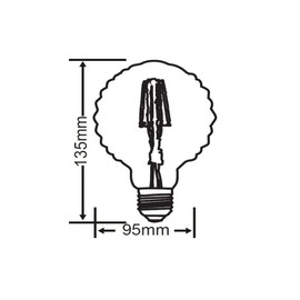 Trio Leuchten 904 479 A +, Bulbs, Glass, 4 Watts, E27, Brown Tint, 9.5 x 9.5 x 13.5 cm
