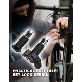 Electric Throttle Grips, 22mm Handlebar Full Throttle Grips with LED Display Screen Handle and Key Knock and Long Cable, A Pair of Electric Mini Throttle