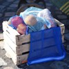 Dulton Laundry Mesh Bag L Gray Green Fresh Packing and