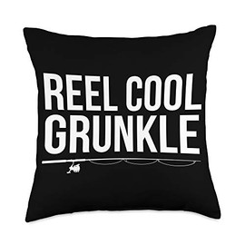 Reel Cool Grunkle Fly Fishing Fishing Pole Trout Grunkle Throw Pillow