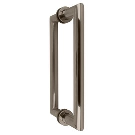 C.R. LAURENCE MT8X8PN CRL Polished Nickel 8" MT Series Round Tubing Mitered Corner Back-to-Back Pull Handle