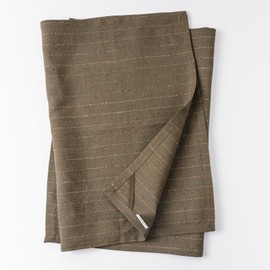 HSOFTIFY 100% Pure Linen Kitchen Towels Set of 2 - Green French Stripe Design 18 x 24 Inch Dish Hand Towels - Handcrafted from Flax Linen Tea Towels