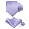 RBOCOTT Lavender Tie Necktie and Pocket Square with Lapel Pin