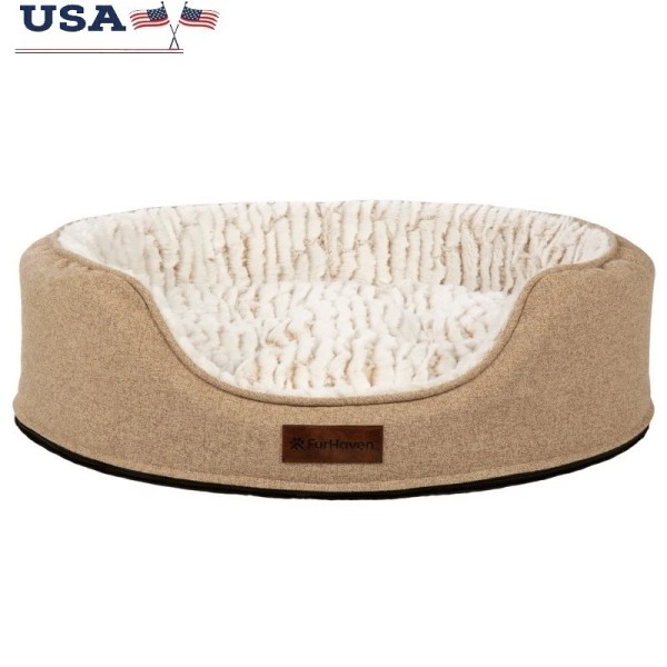 Unbranded Pet Bed Medium Foam Oval Lounger Dog & Cat