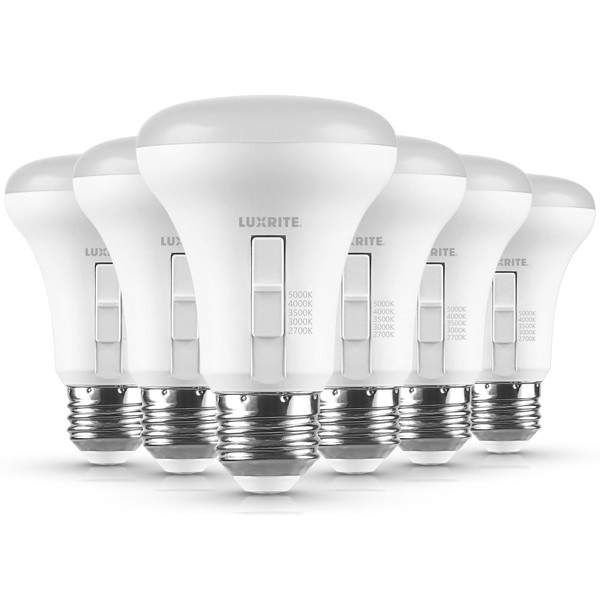 LUXRITE BR20 LED Light Bulb, 7W (50 Watt Equivalent), 5CCT