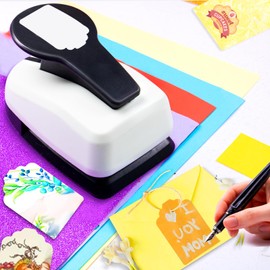 2 inch Tag Punch, Tag Cutter, Tag Punches for Paper Crafts, Hole Puncher for Tags, Gift Tag Punch Cutter, Tag Maker, Tag Paper Punch, Tag Hole Punches