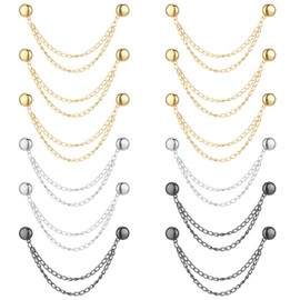 12 Pcs Magnet Clothing Pins Multi-Function Magnetic Clothing Clips Metal Strong Magnet Pins Pinless Button Clips with Chain Pant Waist Tightener for Fixing Hijab Clothes Long Pants Legs Sleeves Hem