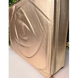 LANCOME Gold Large Zip-Around Makeup Travel Bag Case 10"x13"x3.5" (NEW!)