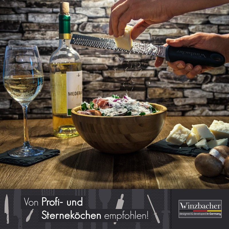 Winzbacher® Premium Zester, Parmesan/Lemon/Nutmeg/Ginger Grater and Much More, Razor-Sharp Stainless