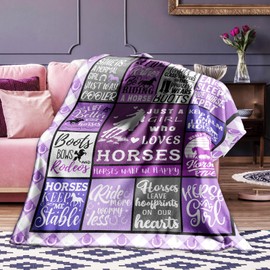 LONQELI Horse Gifts for Girls Women, Horse Blanket for Girls, Just A Girl Who Loves Horses, Horses Gift Ideas, Horse Lovers Christmas Birthday Gifts Throw Blanket 60" x 50"