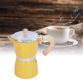 HERCHR 6 Cups Moka Pot, Stovetop Espresso Maker Classic Italian Espresso Coffee Maker for Gas Stove, Electrothermal Furnace(Yellow)