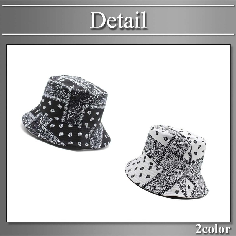Buzz Selection CAP827 Bucket Hat, Hat, Paisley Pattern, Casual, Sun