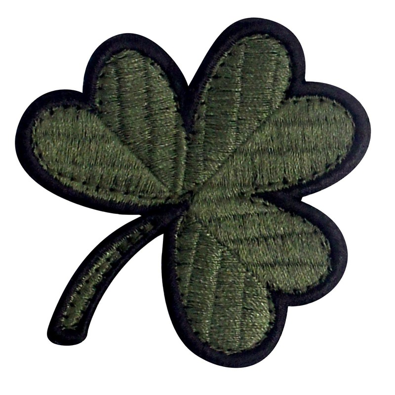 Irish Clover Dark Green Lucky Shamrock Irish Applique Embroidered Velcro