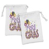 Ambesonne Mardi Gras Fabric Pouch Set of 2, Joyous Composition