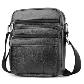 BAGZY Crossbody Bag Men Leather Mens Bags Shoulder Small Mens Shoulder Bag Crossbody Casual Sling Document Bag for Men Travel Bag Tablet Bag Business Handbag Messenger Gifts for Men