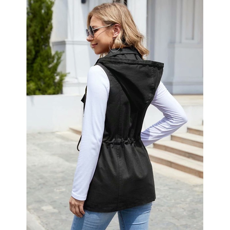 BBX Lephsnt Women's Anorak Utility Jacket Vest Multi-Pockets Outdoors Vest