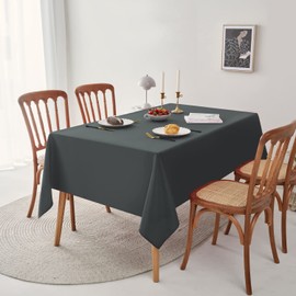 Romanstile Mantel rectangular – Impermeable y resistente a las arrugas, mantel cuadrado de poliéster lavable para cocina, comedor, fiesta, boda, uso en interiores y exteriores (70 x 70 pulgadas, gris oscuro)