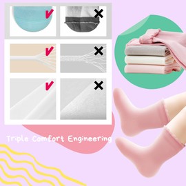 UMELOK 4-Pack Toddler Crew Socks | Vibrant Warm-Toned Colors for 4-6T Boys Girls | Breathable Cotton Ankle Socks