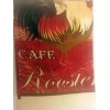 3 pc KITCHEN COTTON PRINTED VELOUR TOWELS SET, RED CAFE