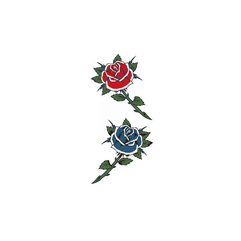 Festival Makeup M137 Red Rose Blue Rose-2 (8.7cm x 5cm)