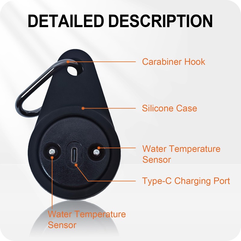IFNCPF LED Fly Fishing Thermometer IPX7 Waterproof Water Temperature Stream