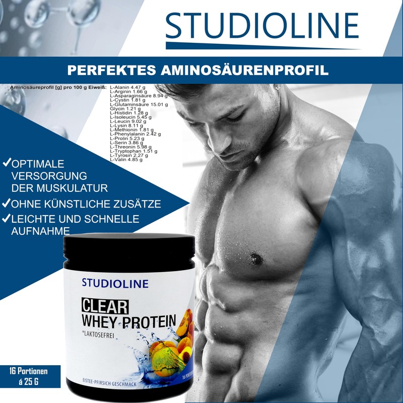 CLEAR WHEY PROTEIN ISOLAT (97,7%) 400g reich an BCAAs, EAAs